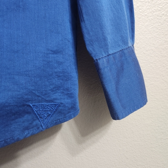 Guess Dress Shirt Men's Slim Fit Large Blue - Picture 4 of 10